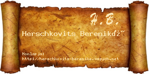 Herschkovits Bereniké névjegykártya